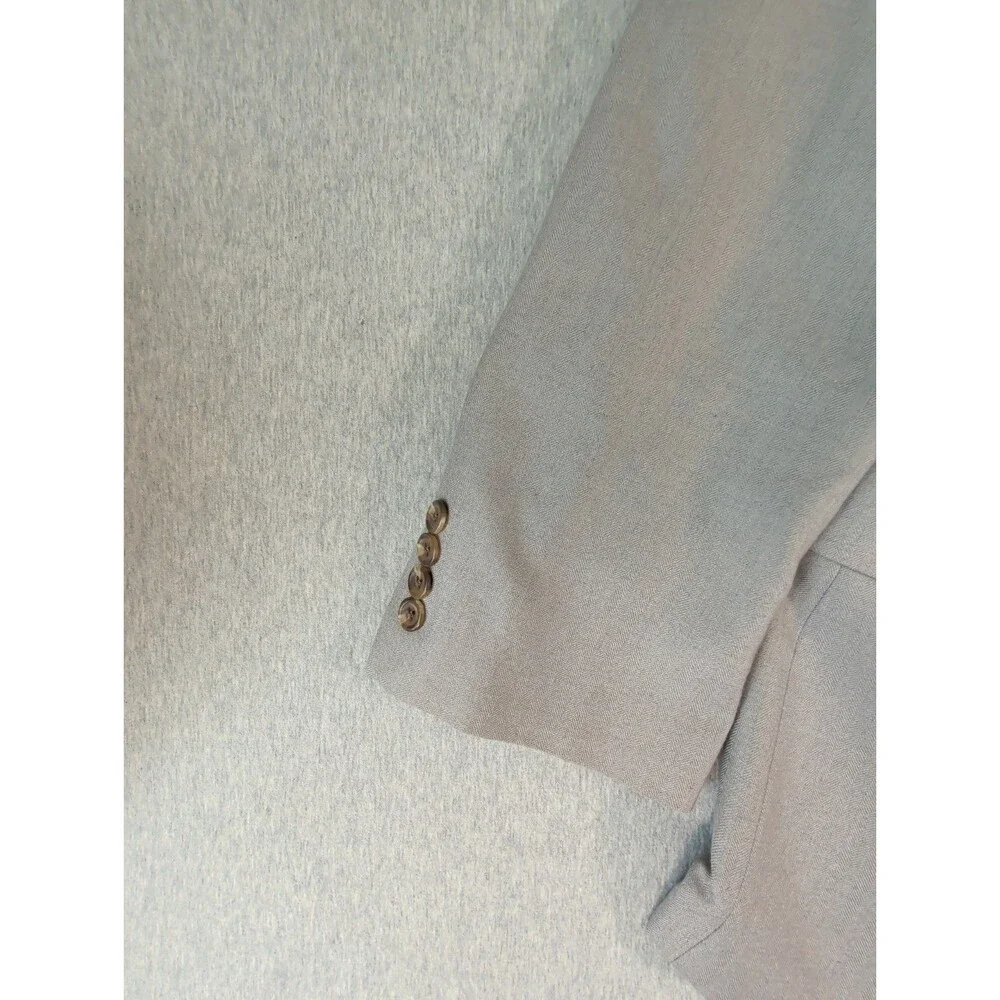 Chaps Ralph Lauren Blazer Suit Coat Mens Sz 42 Lt Gray 6 Pockets 2 Button Front